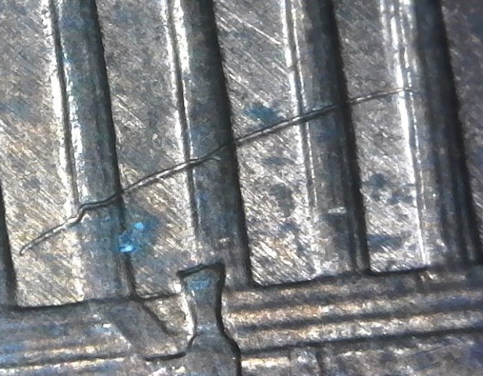 1991-P-Lincoln-Memorial-Cent-With-Small-Struck-Through-Wire-Not-PSD!